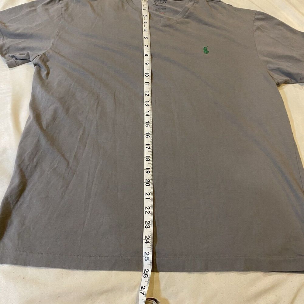 Vintage Polo Ralph Lauren Mens M/M Single Stitch Cotton Pony Logo V-Neck T Shirt - Picture 6 of 7